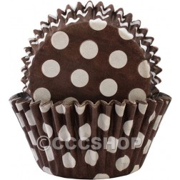 180 Chocolate Brown Large Spot Cupcake Cases
