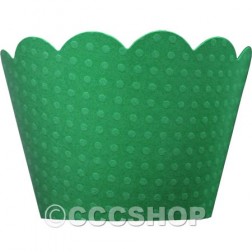 Dotty Holly Green Cupcake Wrappers
