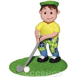 Male Golfer Claydough Cake Decoration