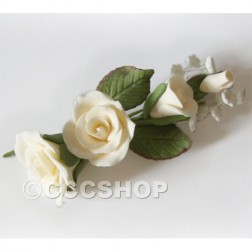 Ivory Rose Sugar Flower Spray - Extra Small