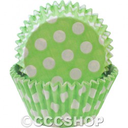 Lime Green Large Spot Cupcake Cases