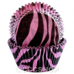 Pink and Black Tiger Striped Cupcake Cases