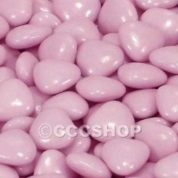 Pink Chocolate Hearts Dragees - 1KG Bulk Pack