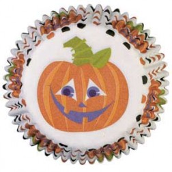 Polka Dots Pumpkin Mini Cupcake Cases