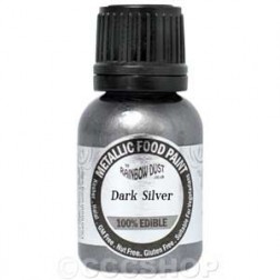 Rainbow Dust Dark Silver Metallic Food Paint 