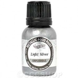 Rainbow Dust Light Silver Metallic Food Paint 