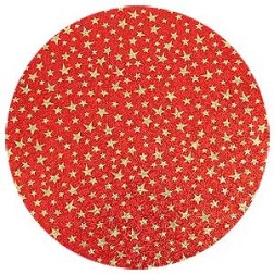 Red and Gold Star 10" Round Cake Board