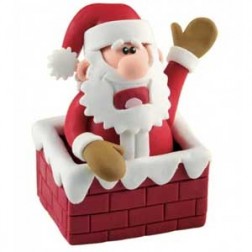 Santa in Chimney Claydough Cake Decoration