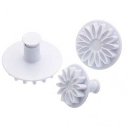 Set of 3 Veined Sunflower Daisy Gerbera Plunger Cutters