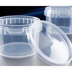 Pack of 5 120ml Clear Plastic Tub with Tamper Proof Lid