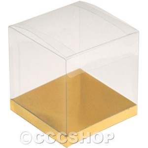 Clear Cupcake Box with Gold Base