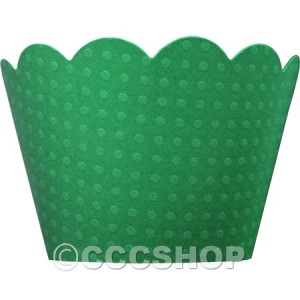 Dotty Holly Green Cupcake Wrappers