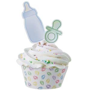 Baby Feet Cupcake Wrappers with Picks