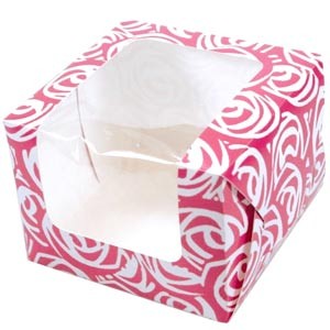 Pink Rose Cupcake Food Box - Single Capacity 