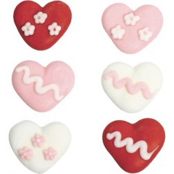 Assorted Hearts Sugar Pipings