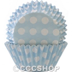 Baby Blue Spot Muffin Cases