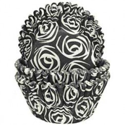 Black Rose Damask Cupcake Cases