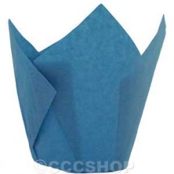 12 Blue Muffin Wrappers - Tulip Cups