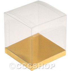 Clear Cupcake Box with Gold Base