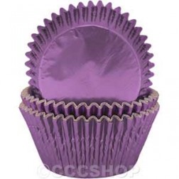 Lilac Foil Cupcake Cases - Deep