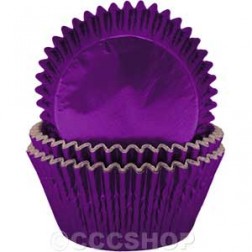 Purple Foil Cupcake Cases - Deep