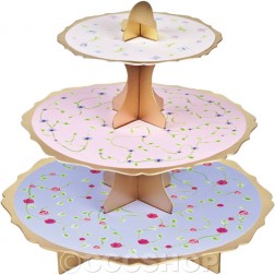 3 Tier Floral Cupcake Stand