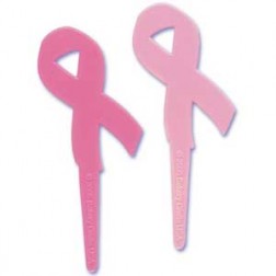 Pink Awareness Ribbon Cake Picks
