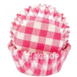 Pink Gingham Mini Cupcake Cases