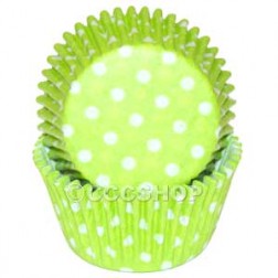 Lime Green Spotty Cupcake Cases