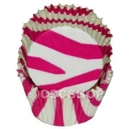 Hot Pink and White Zebra Cupcake Cases