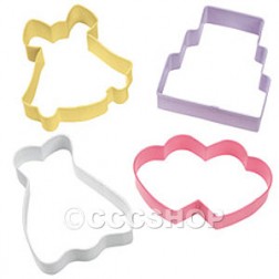 4 pc Wedding Cookie Cutter Set
