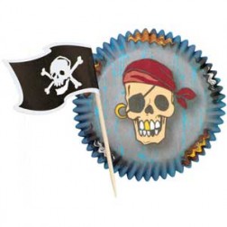 Pirate Cupcake Cases with Picks