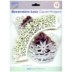 Light Green Floral Cupcake Wrappers