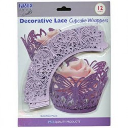 Mauve Purple Butterflies Cupcake Wrappers