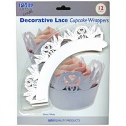 White Doves Cupcake Wrappers