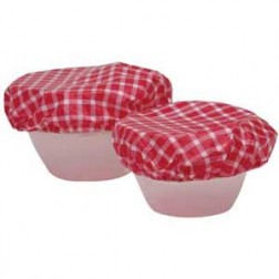 Red Gingham Plastic Bowl Covers