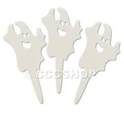 12 White Ghost Cake Pic Decorations