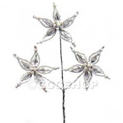 White Bead Flower Spray