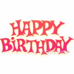 Pink Happy Birthday Cake Decoration