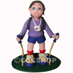 Lady Hiker Claydough Cake Decoration