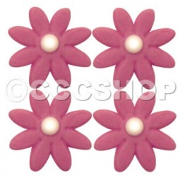 Pink 8 Petal Sugar Flowers - Pack of 20