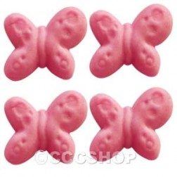 24 Pink Butterfly Cupcake Decorations