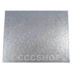 24" x 14" Rectangle Silver Cake Drum