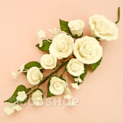 Ivory Rose Sugar Flower Spray - Large