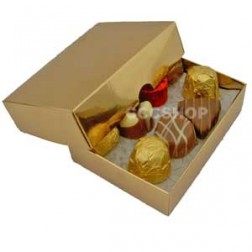 5 Gold Chocolate Boxes and Lids 250g