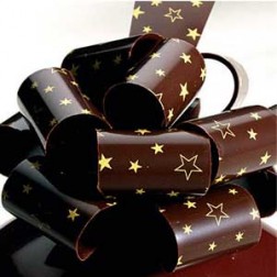 Chocolate Transfer Sheet - Gold Stars