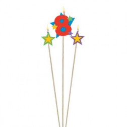 Number 8 Star Cake Candles