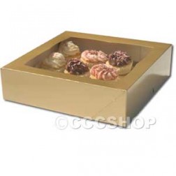 Gold Window Cupcake Box - 12 Capacity