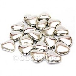 Silver Chocolate Hearts Dragees
