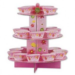 Pink Cupcake Stand and Cases Kit